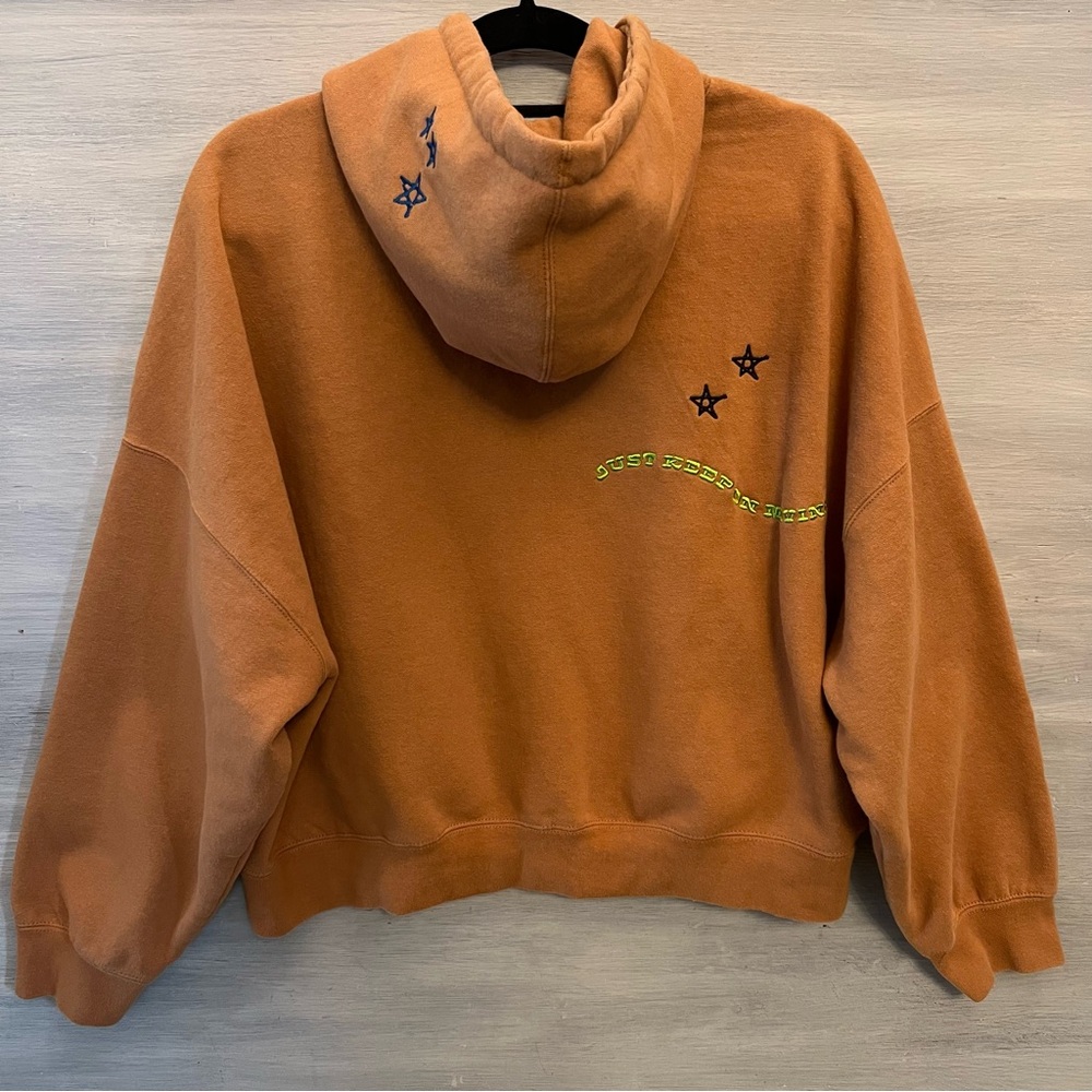 Obey Tan “Cosmic Love” Embroidered Hoodie Sweatshirt Size Small Good Condition - Picture 8 of 11